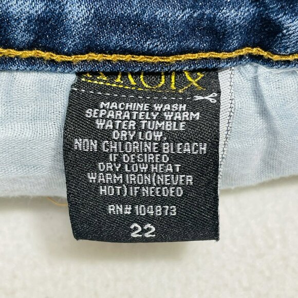 Kroix Jean Shorts Women Plus Size 22 Distressed Torn Ripped Holes Raw Rag Cutoff - Picture 7 of 10